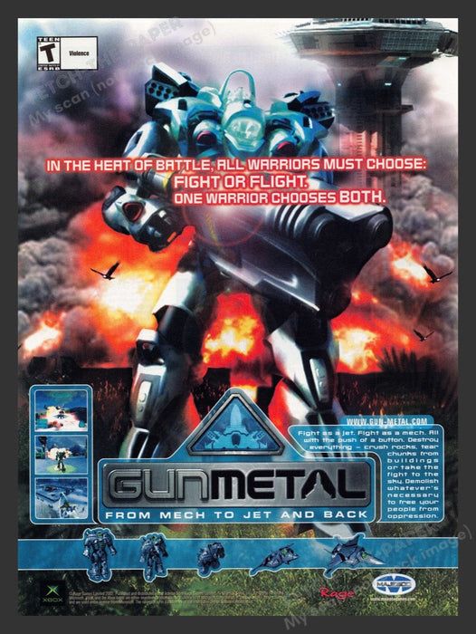 2002 Gun Metal From Mech to Jet and Back Video Game Print Advertisement