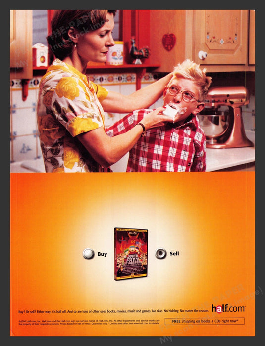 2000 Half.com Soap in Mouth Print Advertisement Ad.