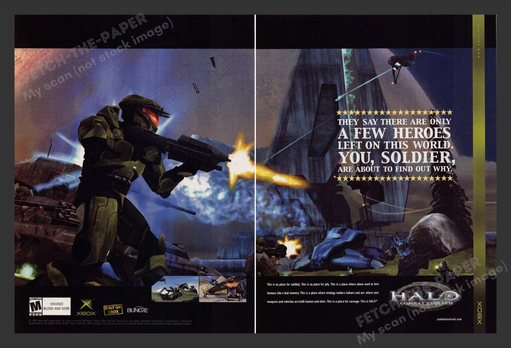 2001 Halo: Combat Evolved Video Game Print Advertisement (2 Pages)