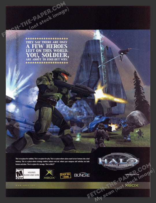 2001 Print Advertisement Halo: Combat Evolved Video Game Ad.