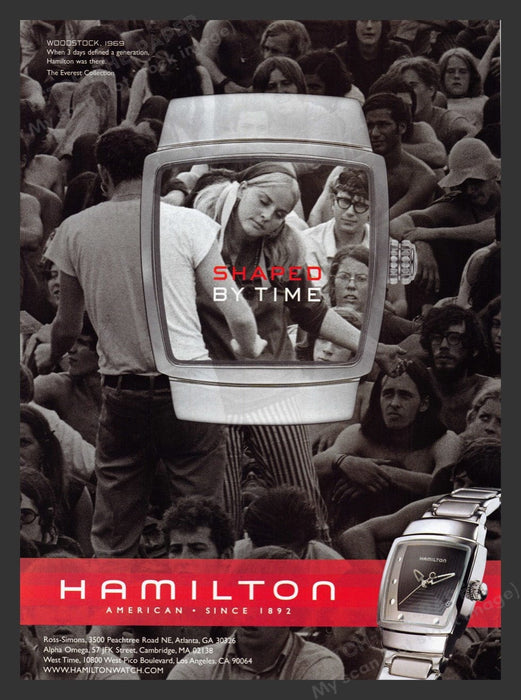 2000 Hamilton Watches Woodstock Photo 1969 Print Advertisement Ad