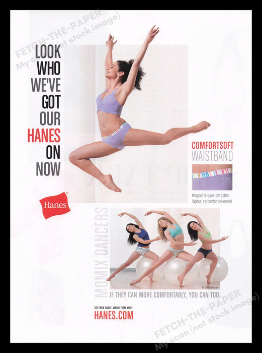 Hanes Lingerie  2000s Print Advertisement Ad 2007 Momix Dancers Legs Fetch the Paper!