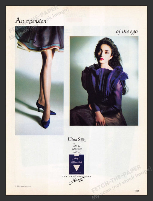 1990 Hanes Ultra Silk Pantyhose Hosiery Print Advertisement Ad