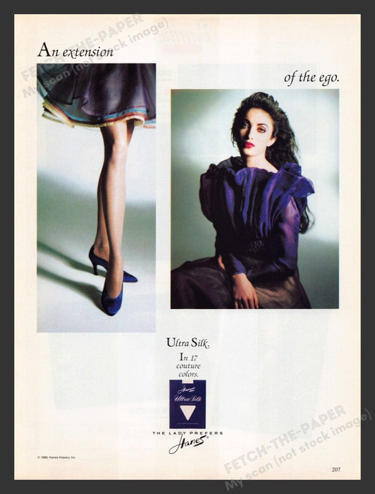 1990 Hanes Ultra Silk Pantyhose Hosiery Print Advertisement Ad