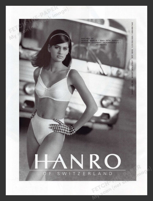 1996 Hanro Lingerie of Switzerland City Bus Sexy Girl Print Advertisement Ad