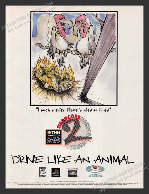 1994 Print Advertisement Hardcore 2 Video Game Ad.