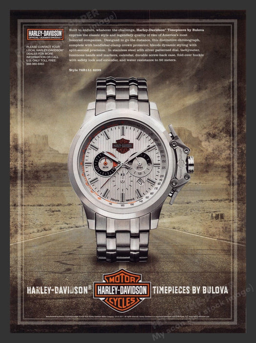 2011 Harley-Davidson Watches by Bulova Print Advertisement Ad