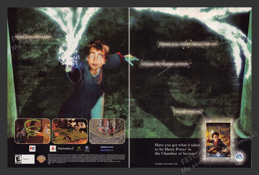 2002 Harry Potter: Chamber of Secrets Video Game Print Advertisement (2 Pages)