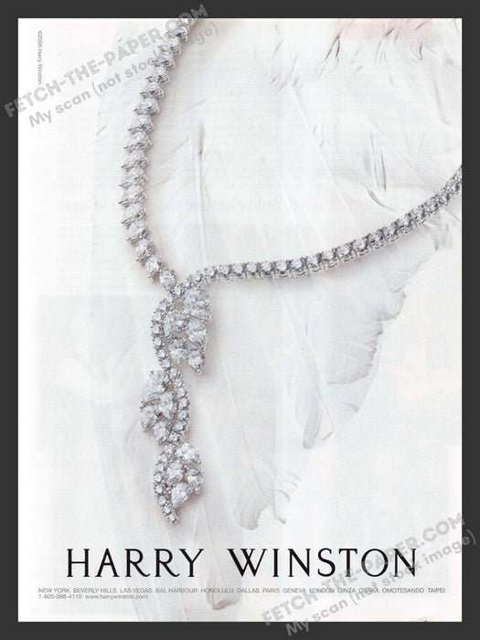 2006 Print Advertisement Harry Winston Jewelry Bird Wing Ad.