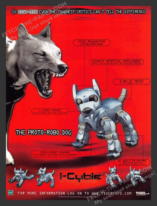 2001 Hasbro i-Cybie Proto-Robo Dog Tiger Toys Print Advertisement.