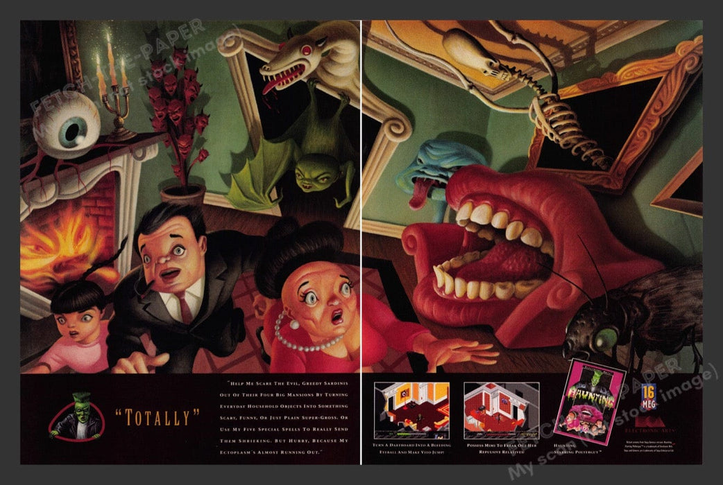 1993 Haunting "Totally" Video Game Print Advertisement (2 Pages)