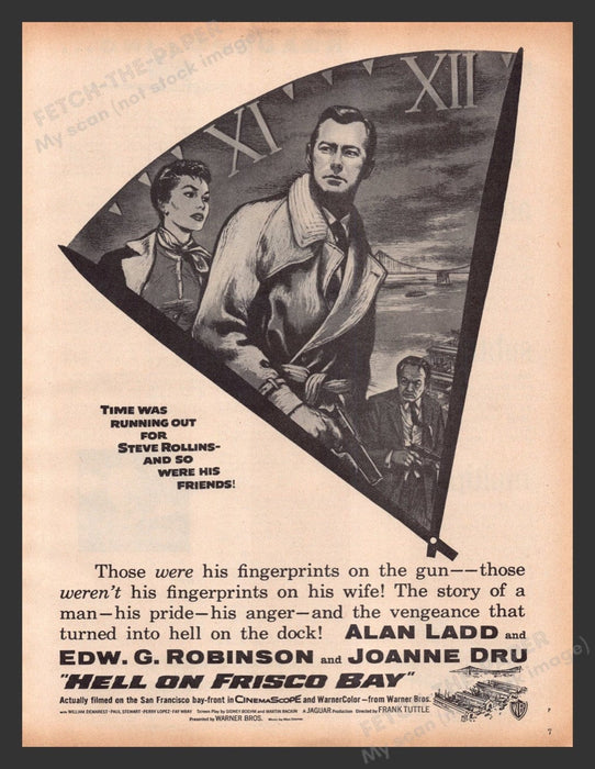 1956 Hell on Frisco Bay Movie Release Print Advertisement Ad