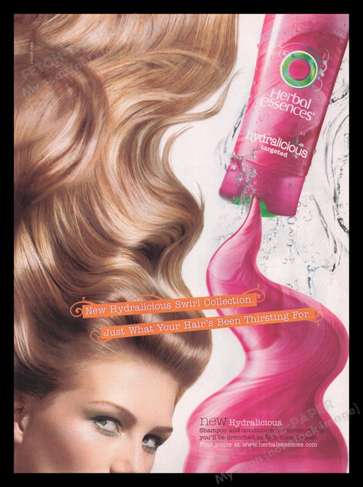 Herbal Essences 2000s Print Advertisement Ad 2009 Hair Swirl Collection Fetch the Paper!