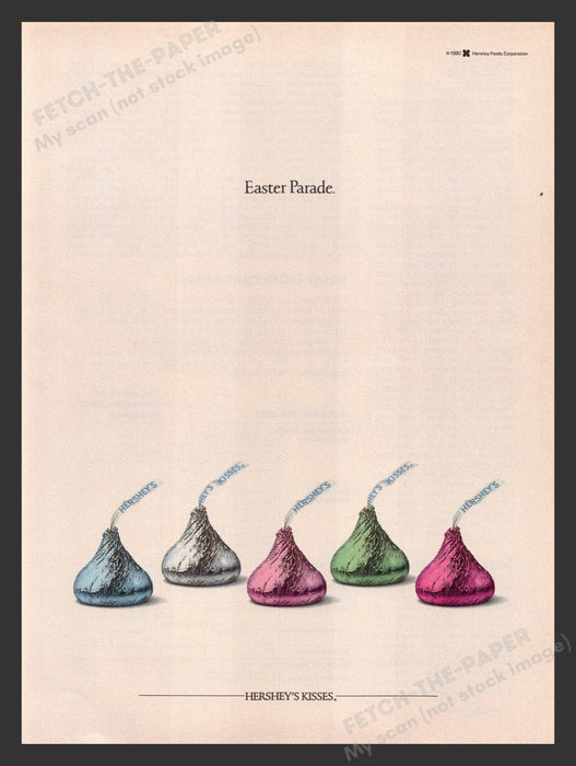 1991 Hershey's Kisses Easter Parade Print Advertisement Ad