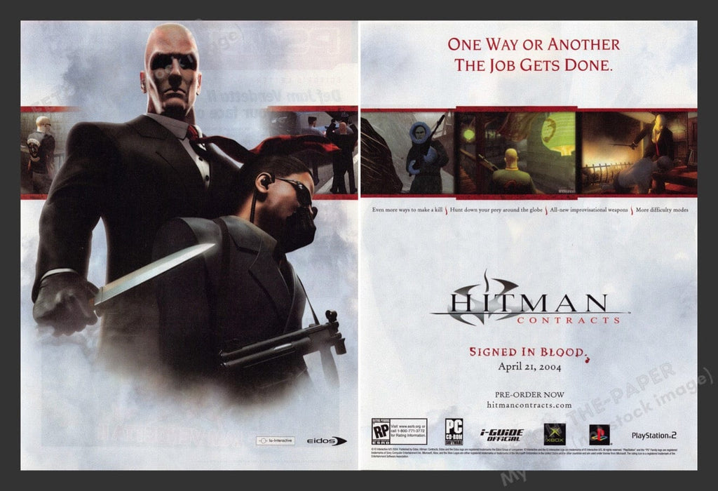 2004 Hitman: Contracts Video Game Print Advertisement (2 Pages)
