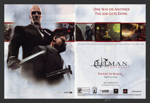 2004 Hitman: Contracts Video Game Print Advertisement (2 Pages)