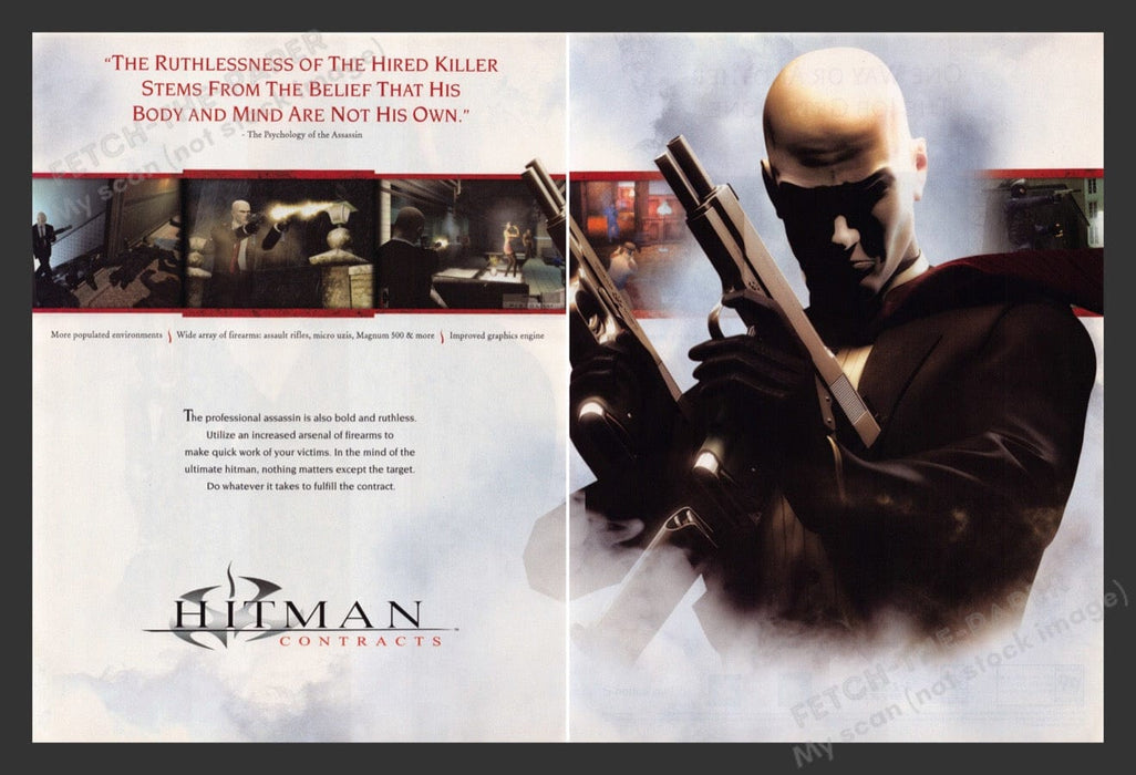 2004 Hitman: Contracts Hired Killer Video Game Print Advertisement (2 Pages)