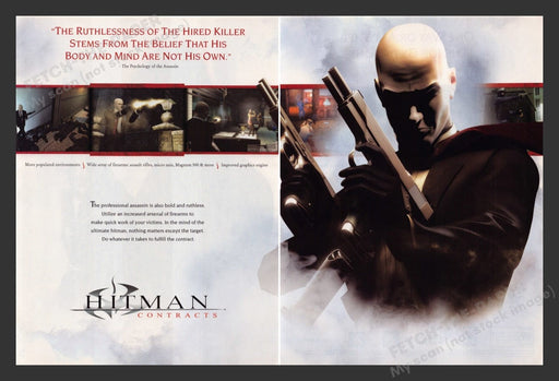 2004 Hitman: Contracts Hired Killer Video Game Print Advertisement (2 Pages)