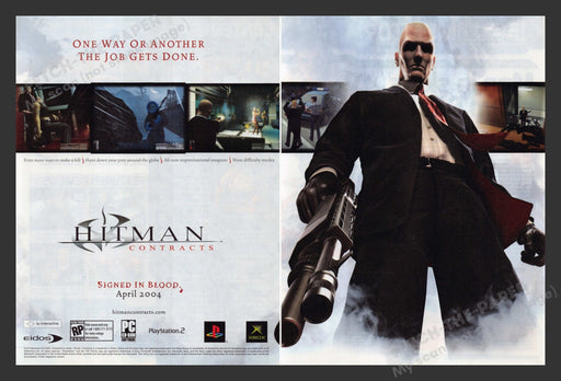 2004 Hitman: Contracts "Job Gets Done" Video Game Print Advertisement (2 Pages)