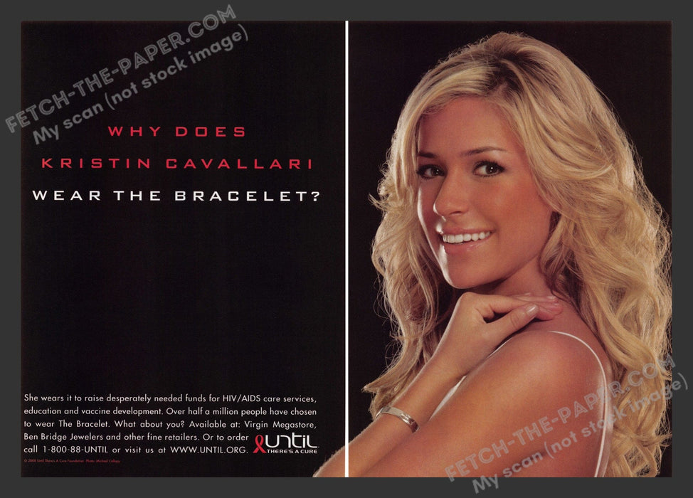 2008 Print Advertisement 2 Page HIV/AIDS Until There's a Cure Kristin Cavallari.