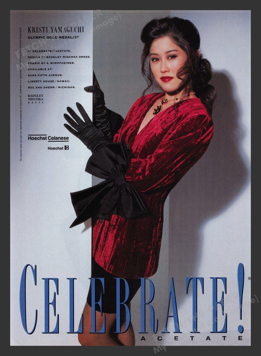 Hoechst Kristi Yamaguchi Olympic Gold Medalist 1990s Print Advertisement 1994 Fetch the Paper!
