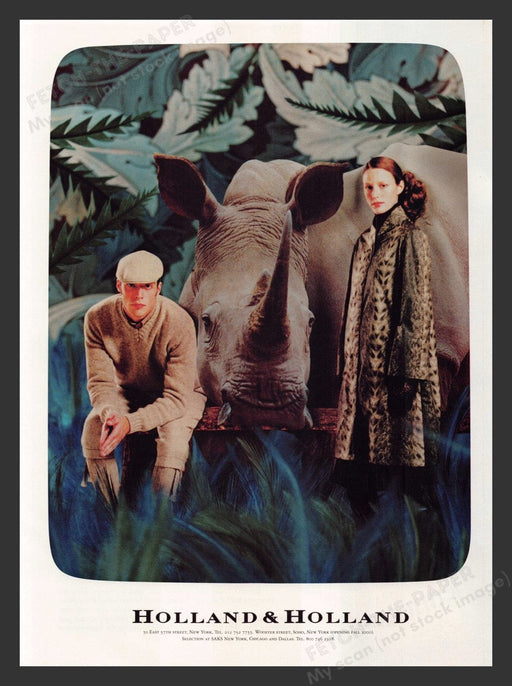 2000 Holland & Holland Clothing White Rhino Print Advertisement Ad