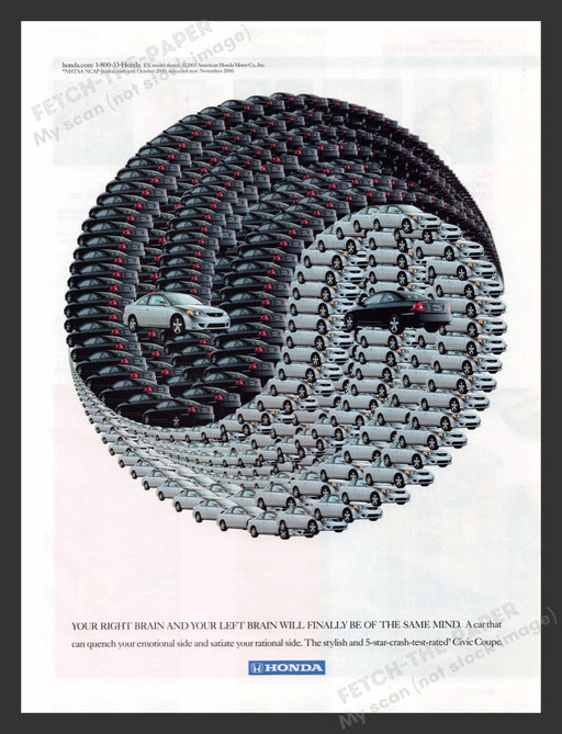2004 Honda Civic Coupe Yin Yang Symbol Print Advertisement Ad