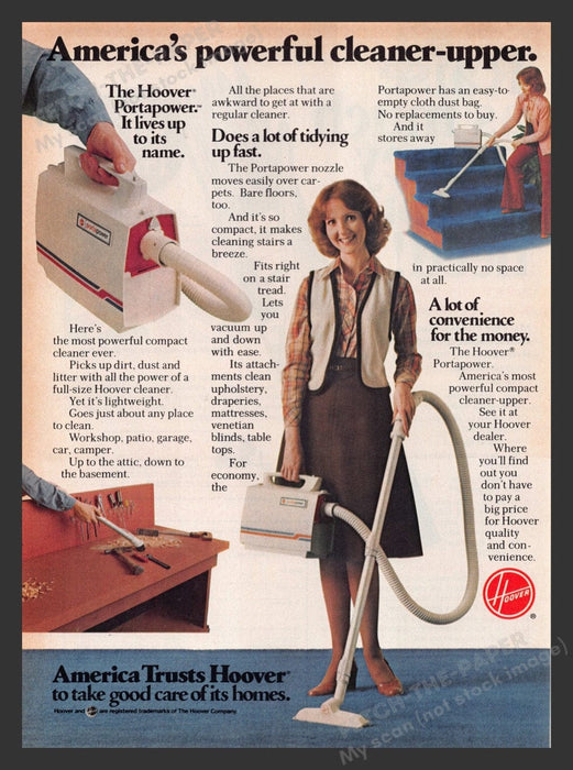 1979 Hoover Portapower Vacuum Print Advertisement Ad