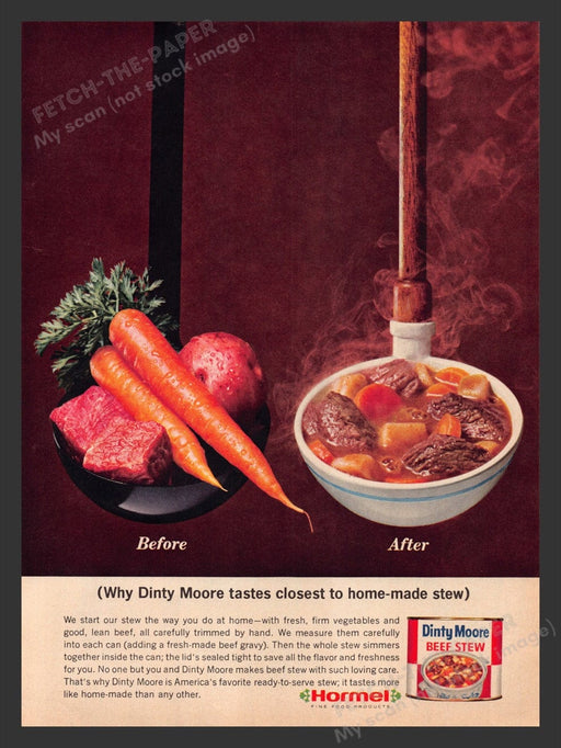 1965 Hormel Dinty Moore Beef Stew Soup Print Advertisement Ad
