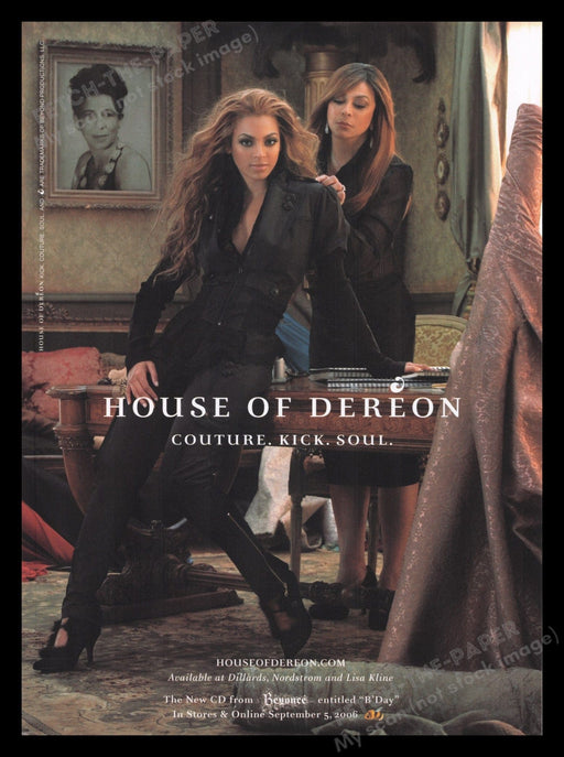 House of Dereon 2000s Print Advertisement Ad 2006 Beyonce Couture Kick Soul Fetch the Paper!