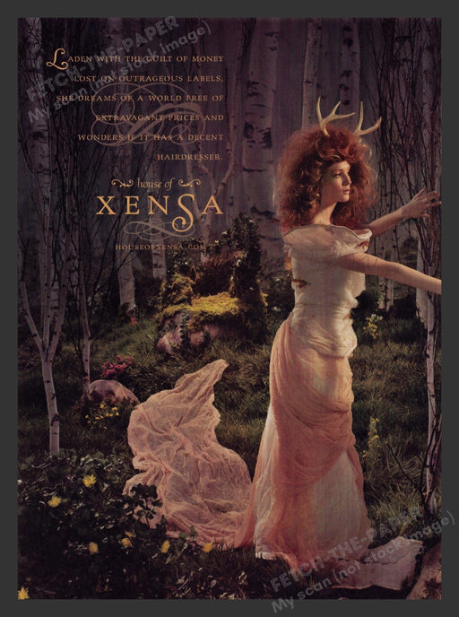 House of Xensa Clothing Dress Forest Whimsical 2000s Print Advertisement Ad 2008 Fetch the Paper!