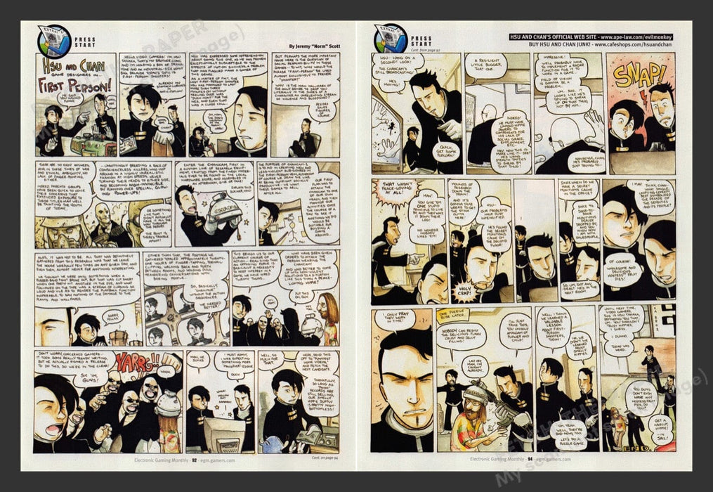 HSU & Chan "First Person!" 2000s Video Game Comic from Magazine 2002 Fetch the Paper!