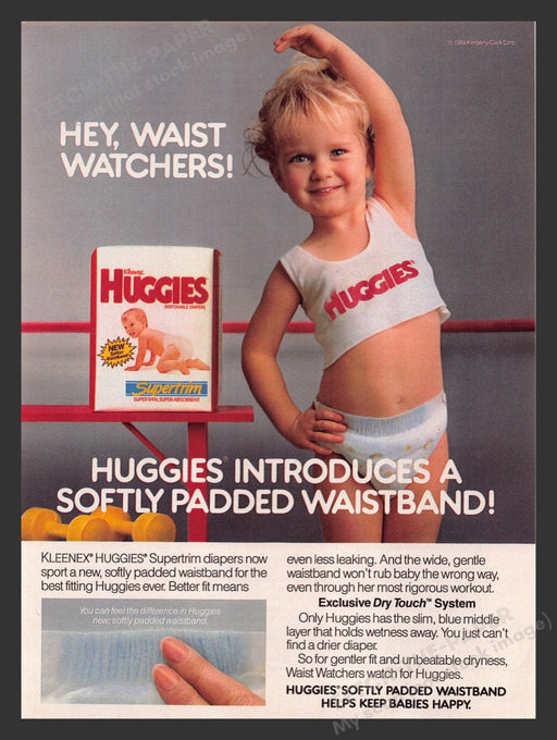1989 Huggies Diapers Little Ballerina Girl Print Advertisement Ad