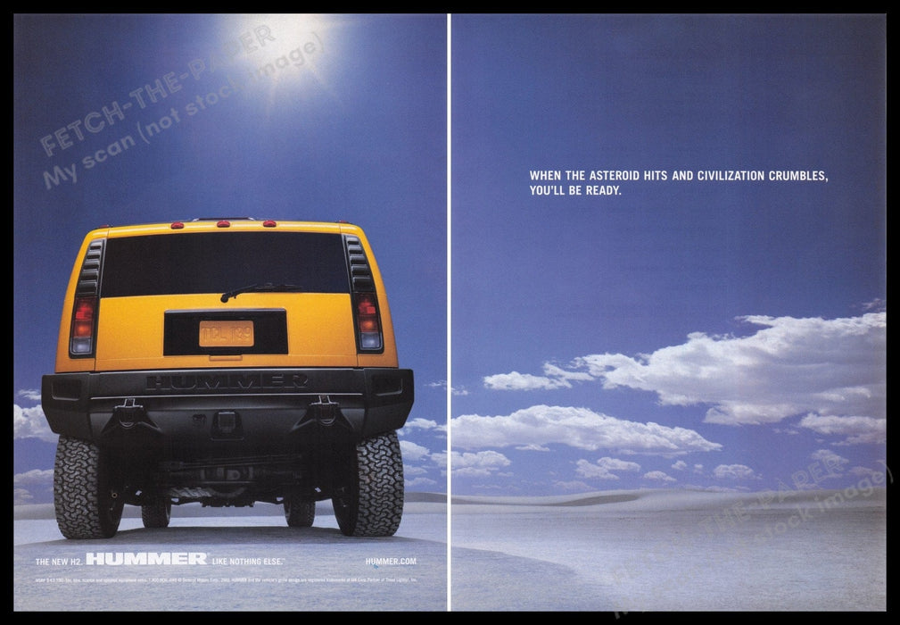 Hummer H2 2000s Print Advertisement (2 pages) 2003 Fetch the Paper!