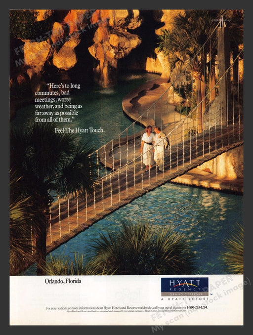 1990 Hyatt Regency Grand Cypress Orlando FL Bridge Print Advertisement Ad