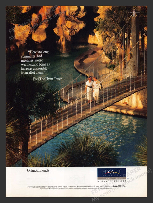 1990 Hyatt Regency Grand Cypress Orlando FL Bridge Print Advertisement Ad