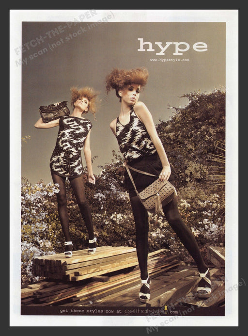 Hype 2000s Print Advertisement 2009 Black Tights Legs Clothing Teens Fetch the Paper!