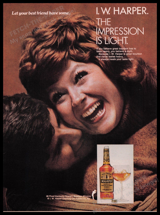 I.W. Harper Kentucky Bourbon Whiskey 1970s Print Advertisement Ad 1972 Fetch the Paper!