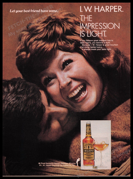 I.W. Harper Kentucky Bourbon Whiskey 1970s Print Advertisement Ad 1972 Fetch the Paper!