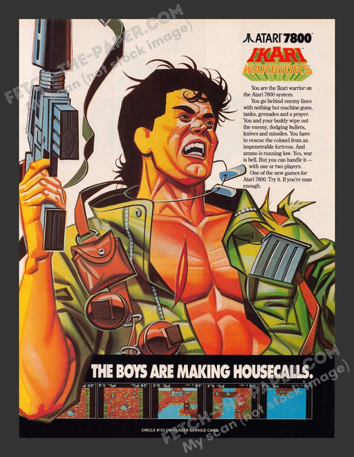 1990 Print Advertisement Ikari Warriors Video Game Ad.