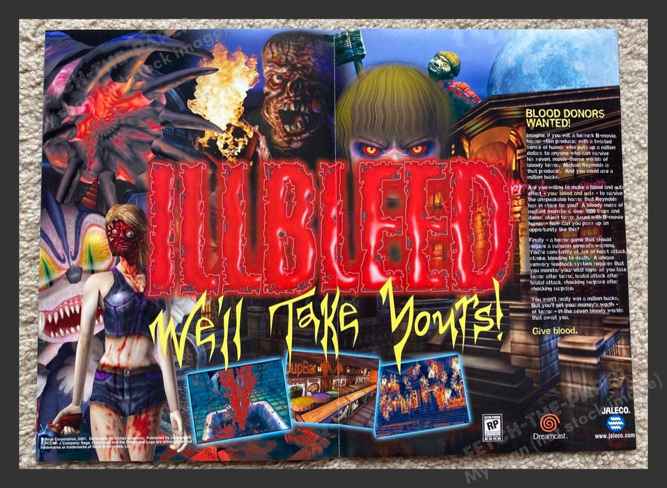 2001 Illbleed Fold Out Video Game Print Advertisement