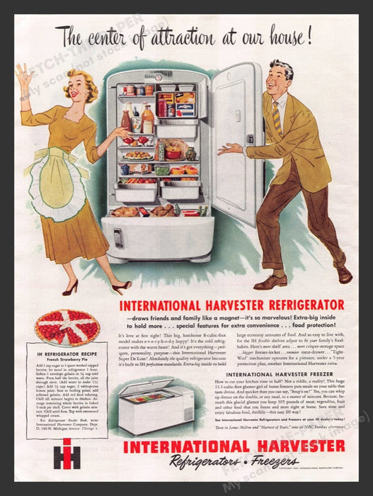 1949 International Harvester Refrigerators & Freezers Print Advertisement Ad