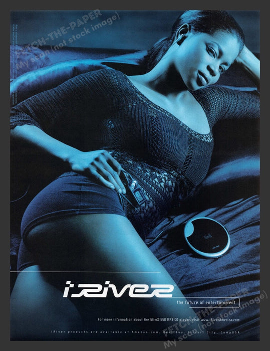 2003 iRiver SlimX 550 MP3 Player Full Figure Girl Print Advertisement Ad