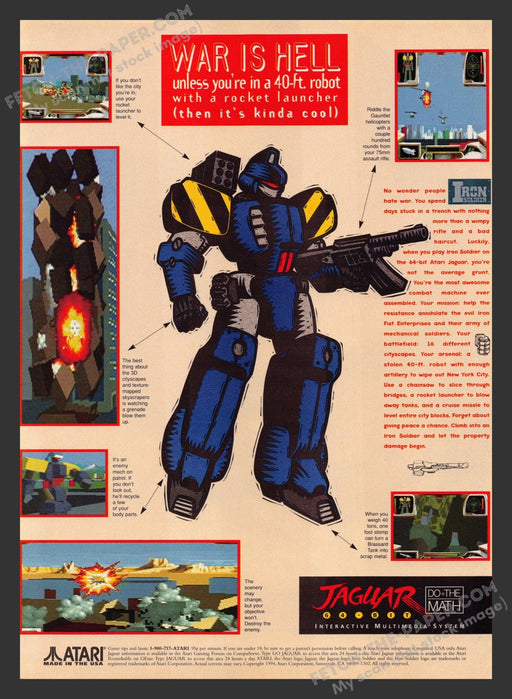 1994 Print Advertisement Iron Soldier Video Game Ad.