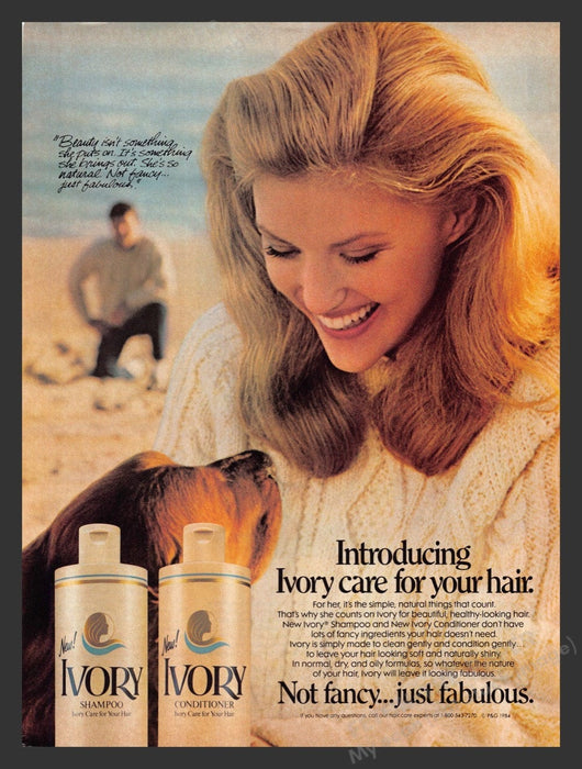 1984 Ivory Shampoo Conditioner Golden Retriever Dog Print Advertisement Ad
