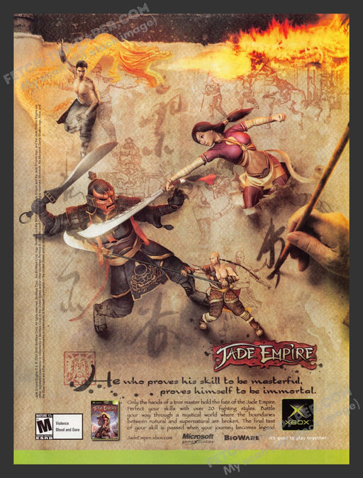 2005 Print Advertisement Jade Empire Video Game Ad.