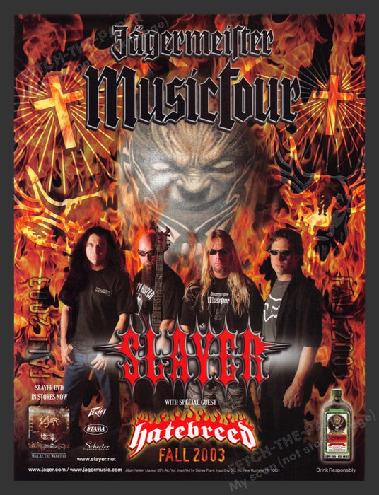 2003 Jagermeister Music Tour Slayer Print Advertisement Ad