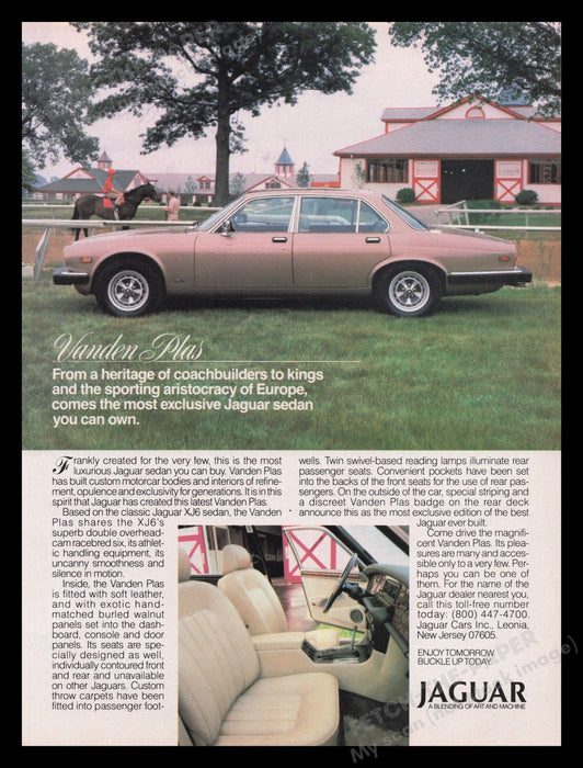Jaguar Car 1980s Print Advertisement Ad 1985 Vanden Plas Body Fetch the Paper!