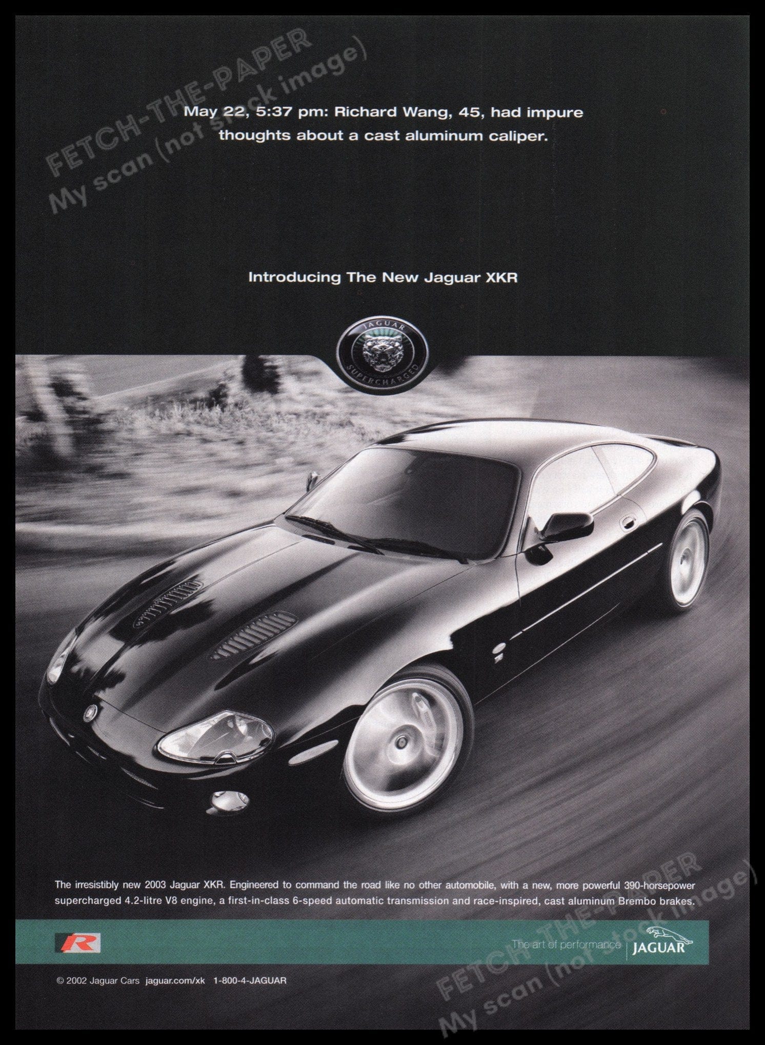 【SALE】D☆DATE 掲載ページ（ポスターサイズ）#4207 Jaguar XKR Car 2000s Print Advertisement Ad 2002 — Fetch-the