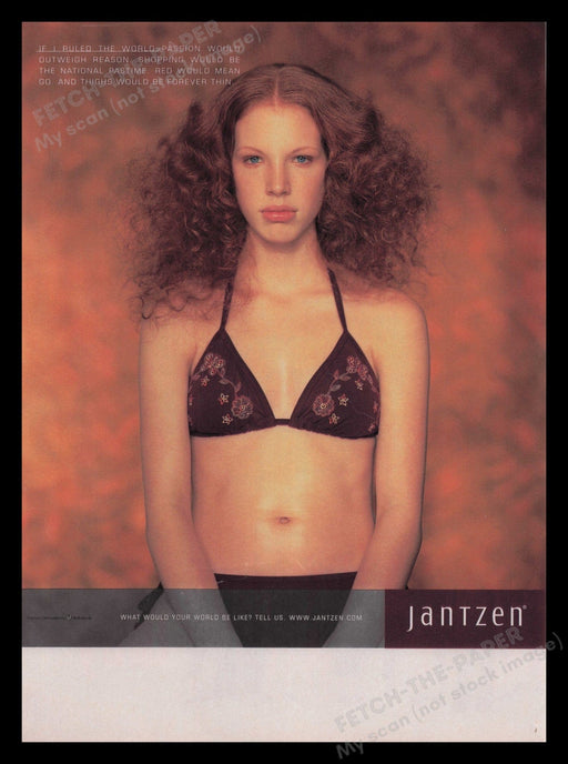 Jantzen 2000s Print Advertisement 2000 Bikini Redhead Fetch the Paper!